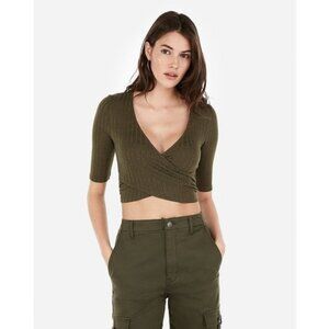 Express One Eleven Surplice Cropped Top XL